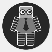 Robot elegante pegatinas redondas