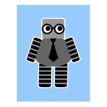 Robot elegante tarjetas postales