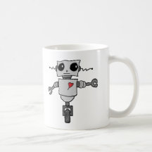 Robot lindo en amor taza