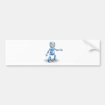 Robot lindo que señala algo pegatina de parachoque