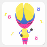 Robot maravilloso de CMYK Etiqueta