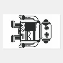 robot rectangular pegatinas