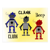 Robots con refranes divertidos tarjeta postal