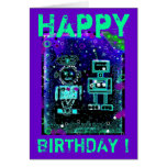RoBubbles - robot - tarjeta de cumpleaños