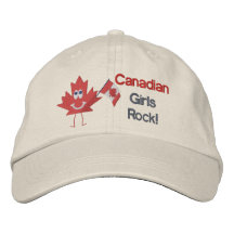 Roca canadiense de los chicas gorros bordados