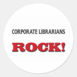 Roca corporativa de los bibliotecarios etiqueta redonda