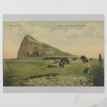 Roca de Gibraltar de la tierra neutral, vintage Tarjetas Informativas