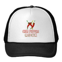 Roca de las pimientas de chile gorras