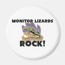 Roca de los lagartos de monitor imanes de nevera