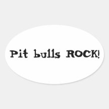 ¡ROCA de los pitbulls! Pegatinas Ovaladas Personalizadas