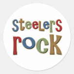 Roca de Steelers Pegatina Redonda