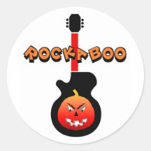 Roca divertida Halloween Etiqueta Redonda