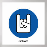 roca en el poster del azul de la mano de la roca