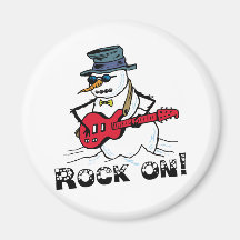 Roca en la guitarra que juega el muñeco de nieve iman