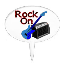 Roca en la guitarra y el amperio decoraciones para tartas