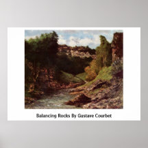Rocas de equilibrio de Gustave Courbet Poster