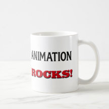 Rocas de la animación taza de café