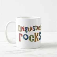 Rocas de la lingüística tazas de café