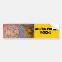 rocas de la música de Austin Etiqueta De Parachoque