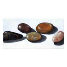 ROCAS DEL RÍO, PIEDRAS: ARTE DEL PASTEL DEL ACEITE TARJETAS PERSONALES CON FOTOS