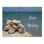 Rocas en la postal de Announement del boda de play
