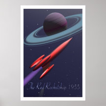 Rocketship rojo posters
