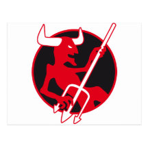 Rockin Devil weiß Postkarten