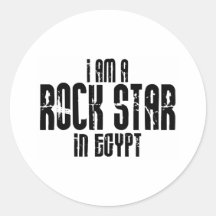 Rockstar en Egipto Etiqueta Redonda