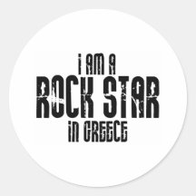 Rockstar en Grecia Pegatina Redonda