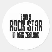 Rockstar en Nueva Zelanda Pegatina Redonda
