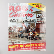 Rod y personalizado, Karts en la impresión de la c Posters