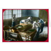 Rodando las hojas de té a mano (circa 1902) tarjeta