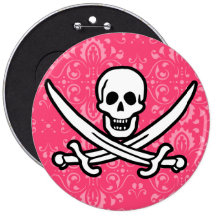 Rogelio alegre floral rosado; Pirata Pin
