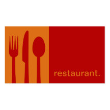 Rojo anaranjado moderno del restaurante el | del i tarjetas de visita