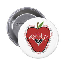 Rojo Apple del profesor del primer grado Pin