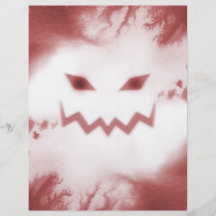 Rojo blanco Jack O del CIELO de la cara fantasmagó Tarjeta Publicitaria