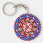 Rojo, blanco y azul llavero personalizado