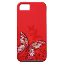 Rojo bonito de las mariposas el | iPhone 5 Case-Mate protector