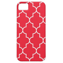 Rojo cereza Quatrefoil iPhone 5 Fundas