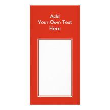 Rojo con el área y el texto blancos tarjeta fotografica personalizada