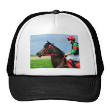 Rojo de Bunbury - arte del caballo de carreras Gorra