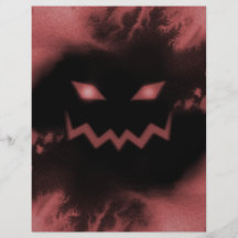 Rojo de la cara de la Jack-o-Linterna de la calaba Tarjetón