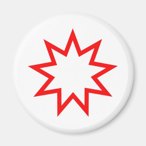 Rojo de la estrella de Bahai Iman