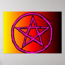 Rojo de la estrella de Wiccan Posters