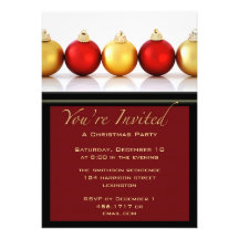 Rojo de la fiesta de Navidad y invitación de las b