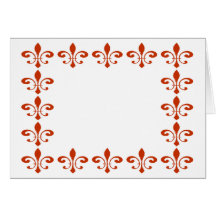 Rojo de la flor de lis tarjeton