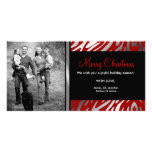 rojo de la foto del navidad de la cebra 311-Shimme Tarjetas Fotograficas
