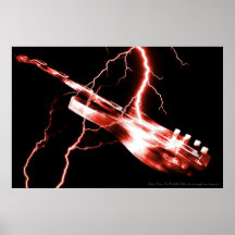 Rojo de la GUITARRA ELÉCTRICA Impresiones