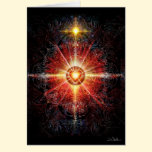 Rojo de la mandala del corazón tarjetas