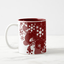 Rojo de la nieve que remolina tazas de café